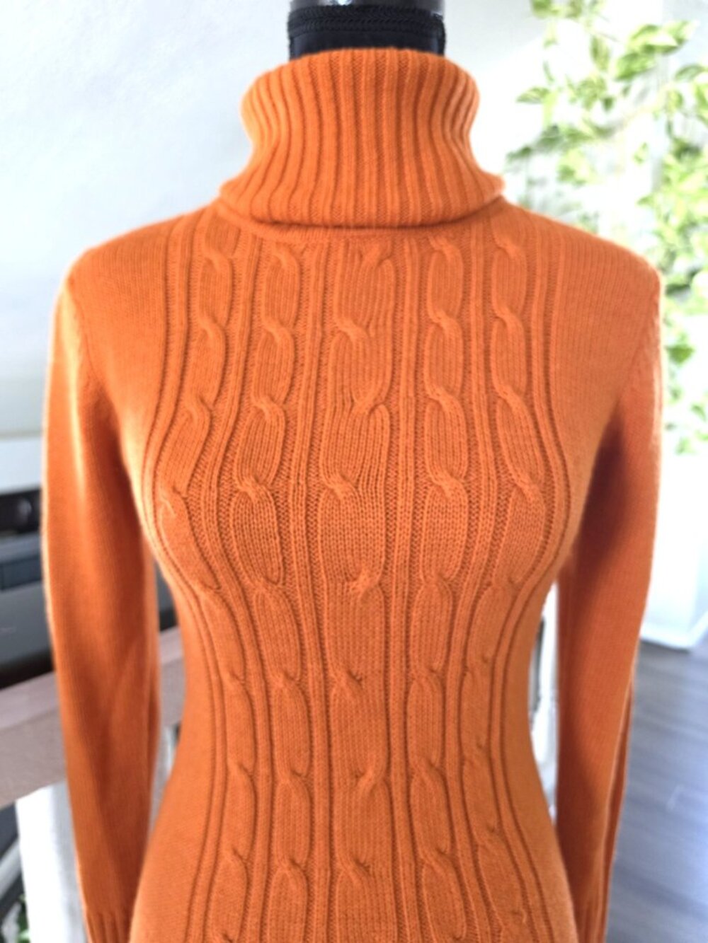 PINK CAT Orange Cable Knit Turtleneck Sweater Mini Dress (USA S) (CHINA L) - Picture 3 of 8